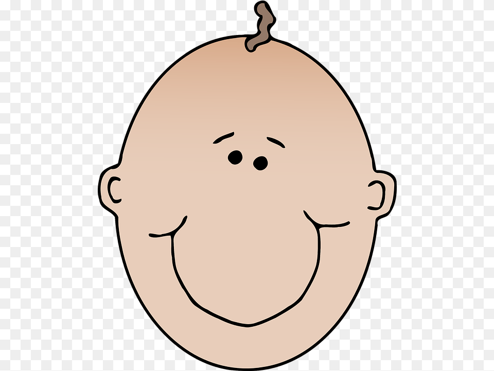 Baby Boy Bald Hair Strand Brown Happy Baby Face Clipart, Accessories, Earring, Jewelry, Person Free Transparent Png