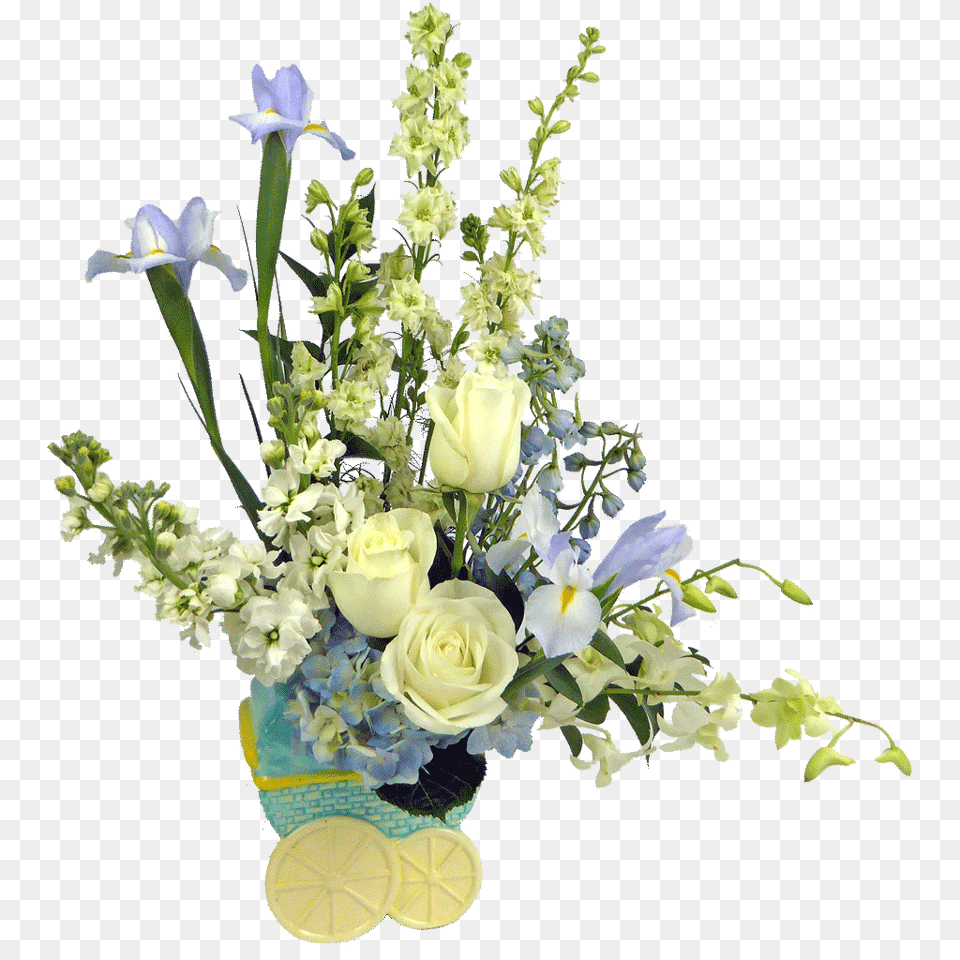 Baby Boy Carriage Bouquet, Flower, Flower Arrangement, Flower Bouquet, Plant Free Png Download