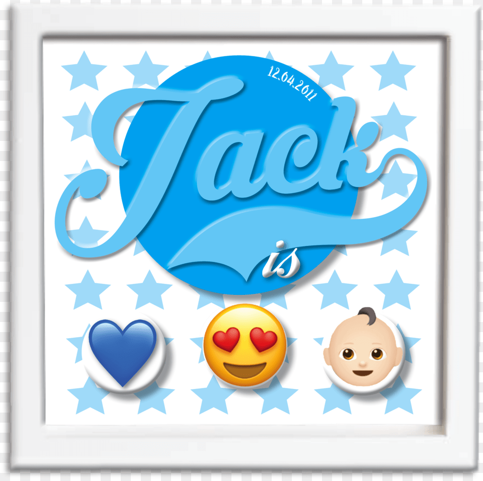 Baby Boy Personalised Emoji Art Framed Smiley, Envelope, Greeting Card, Mail, Blackboard Free Png