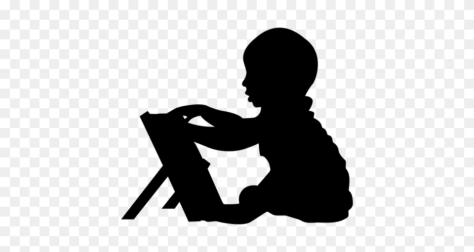 Baby Boy Playing Silhouette, Gray Free Transparent Png