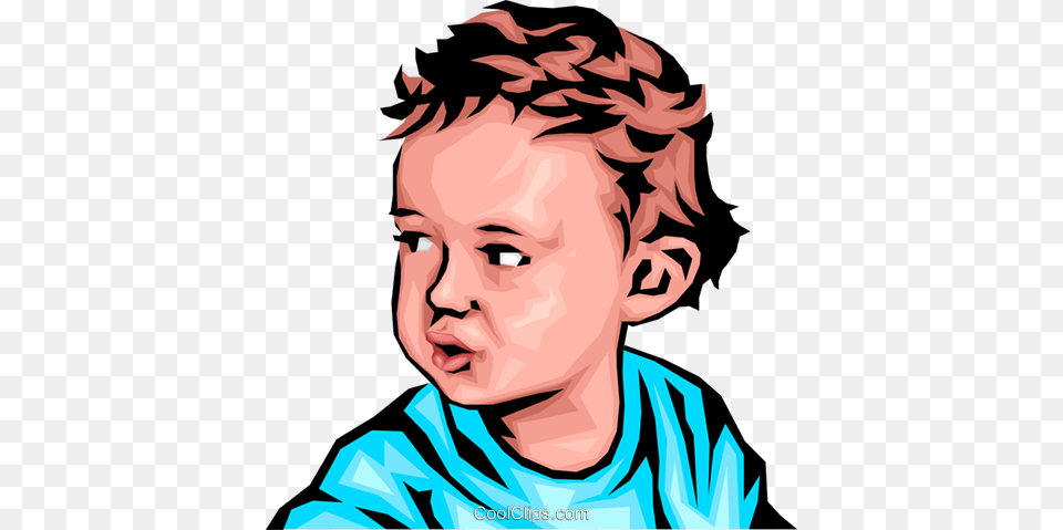 Baby Boy Royalty Vector Clip Art Illustration, Portrait, Photography, Face, Head Png