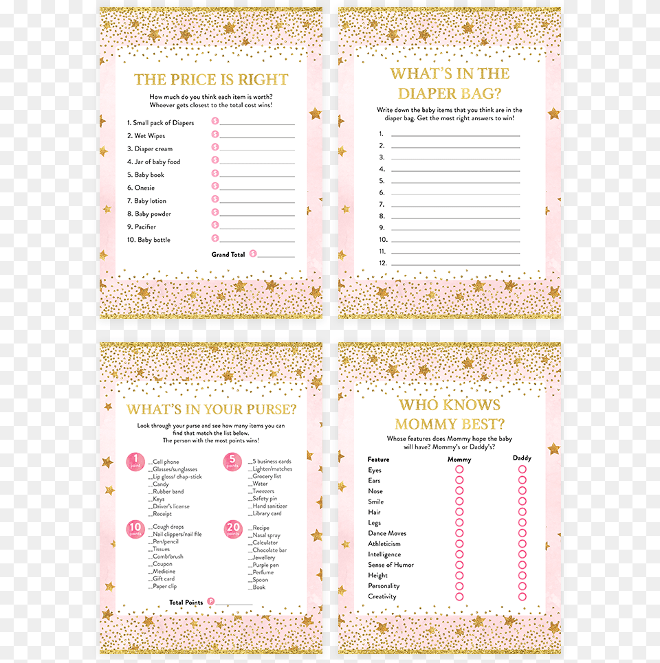 Baby Boy Twinkle Twinkle Baby Shower Games, Page, Text, Menu Free Transparent Png