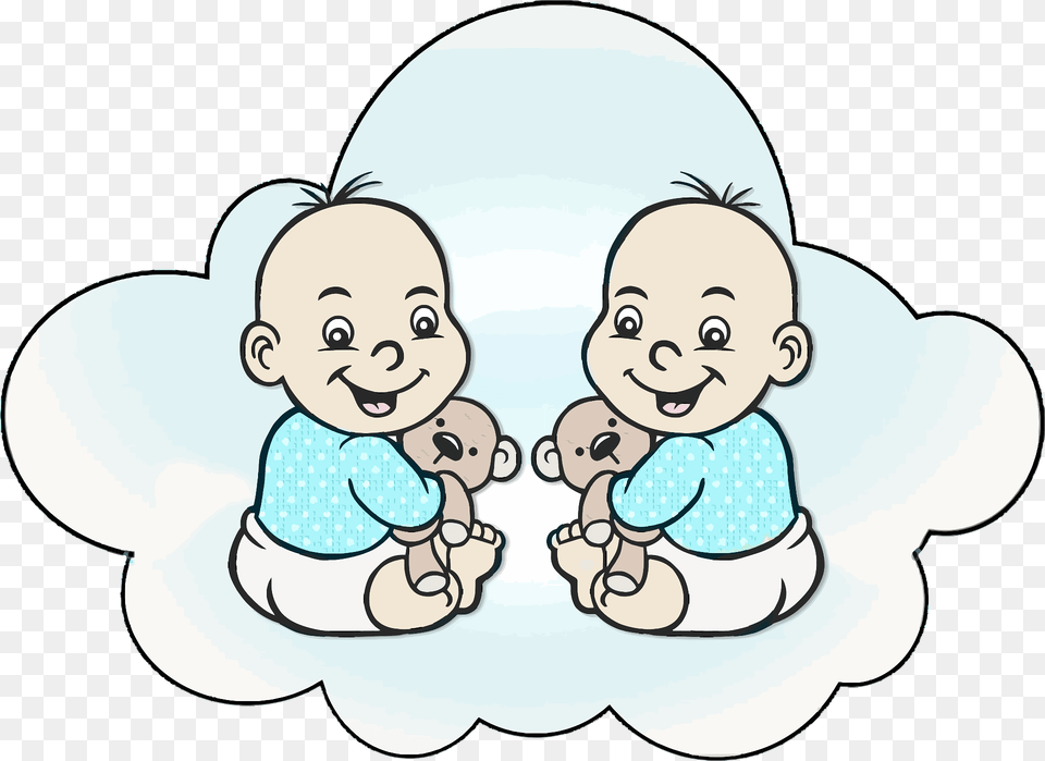 Baby Boy Twins Clipart, Face, Head, Person, Happy Free Png Download