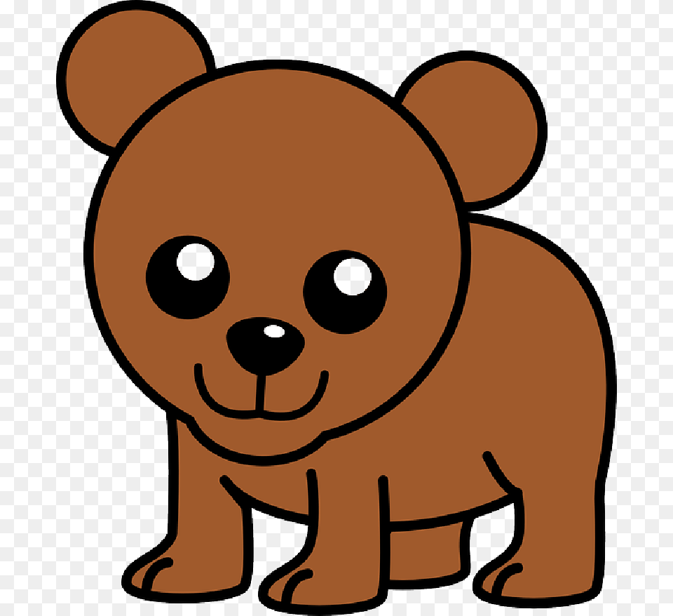 Baby Brown Small Happy Face Cartoon Bear Cute Bear Cub Clipart, Ammunition, Grenade, Weapon, Animal Png Image