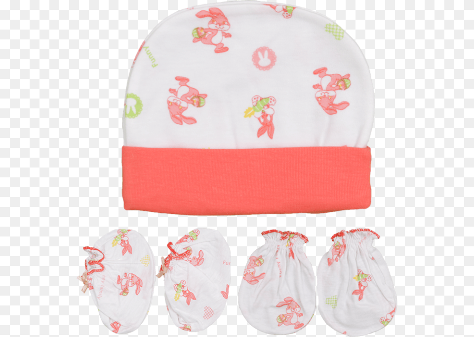 Baby Bubble Baby Cap Set Rabbit Orange Beanie, Clothing, Hat, Person, Bonnet Png Image