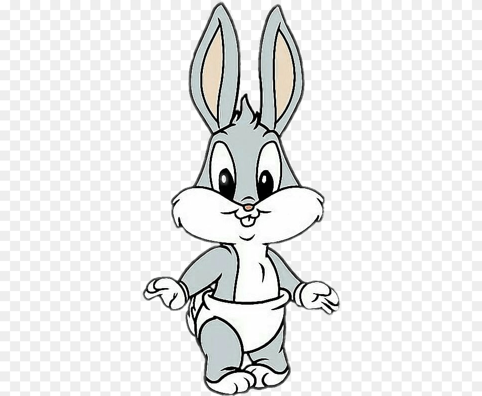 Baby Bugs Bunny With Diaper Bugs Bunny Beb, Person, Art, Cartoon, Sticker Png Image