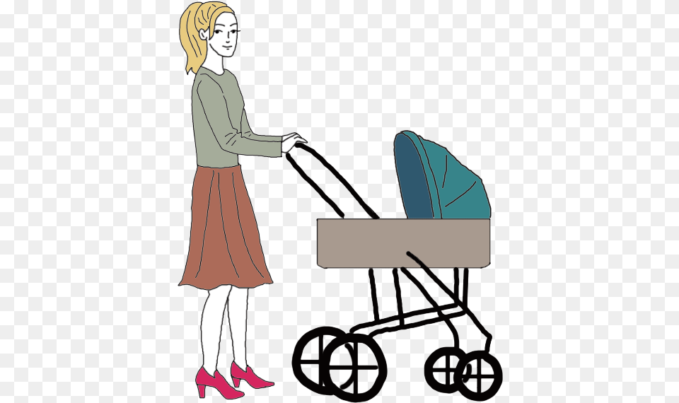 Baby Carriage Baby Pram Dream Mom Baby Carriage, Adult, Person, Woman, Female Free Png Download