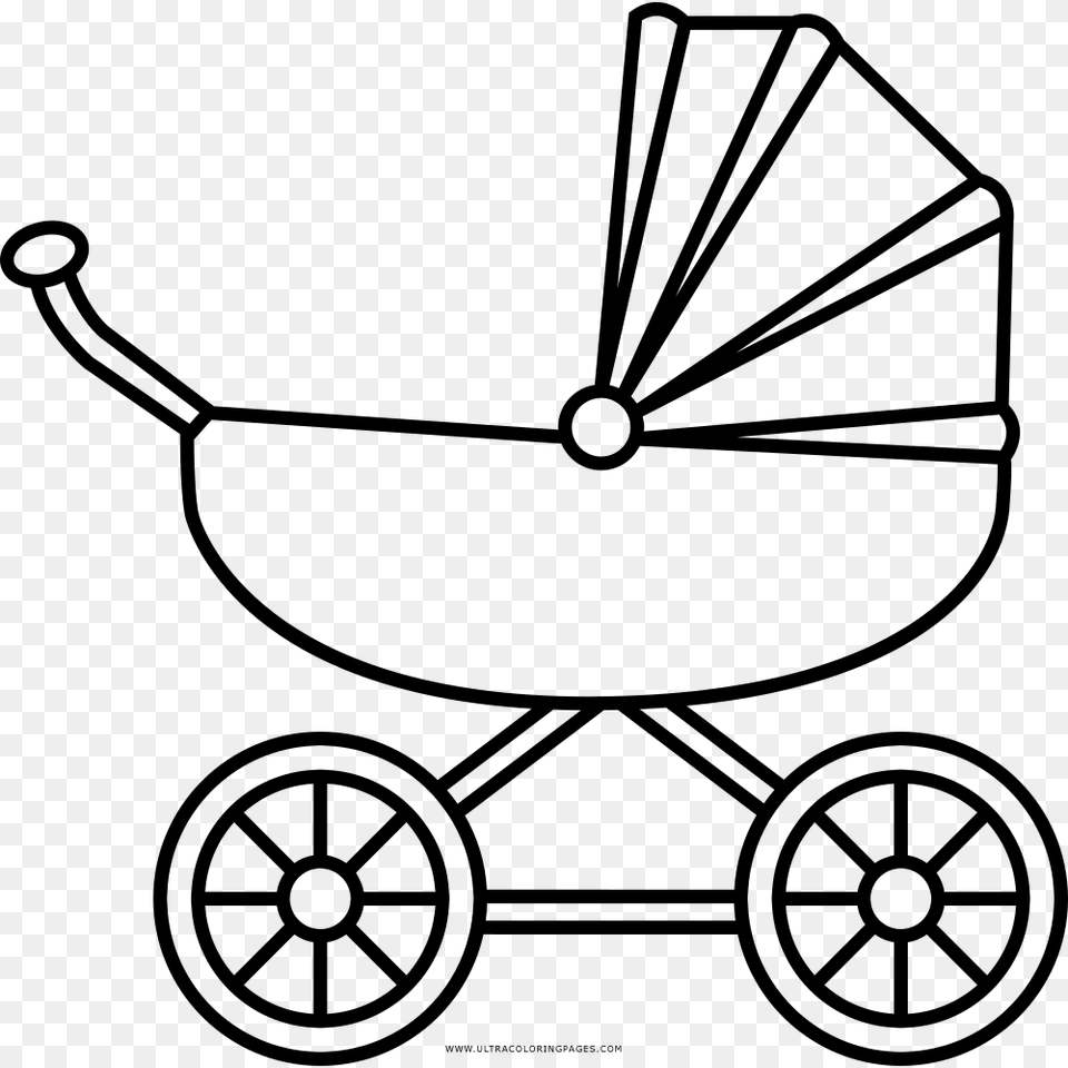 Baby Carriage Coloring Pages, Gray Free Png Download