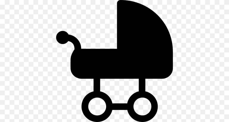 Baby Carriage Icon, Gray Png