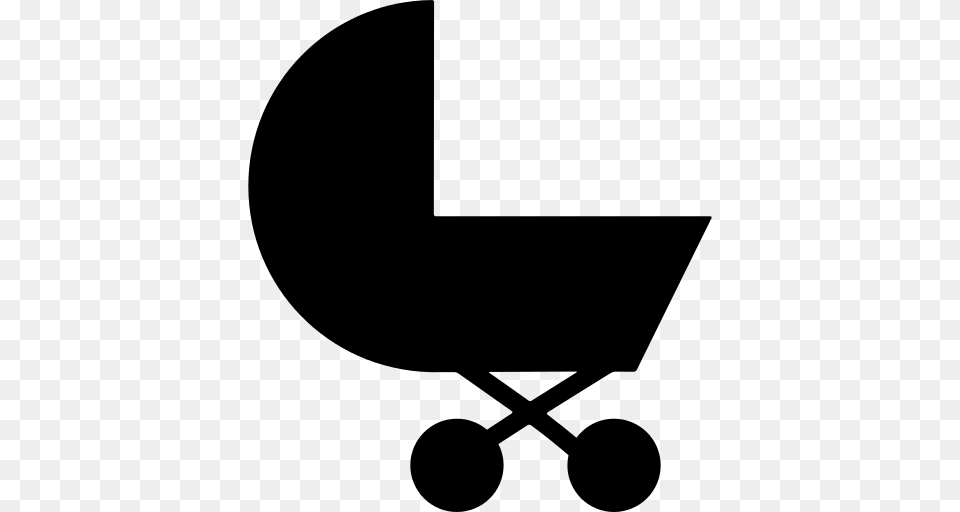 Baby Carriage Icon, Gray Free Png