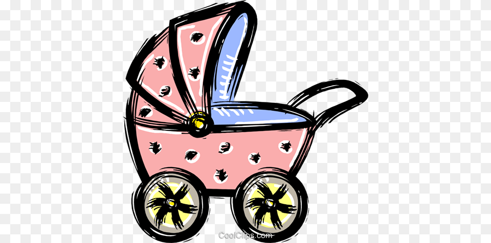 Baby Carriage Royalty Vector Clip Art Illustration, Car, Transportation, Vehicle, Stroller Free Transparent Png