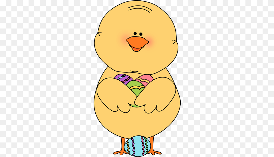 Baby Chicks With Flowers Easter Chick Clipart Full Size Clip Art Easter Chick, Food, Astronomy, Egg, Moon Free Transparent Png
