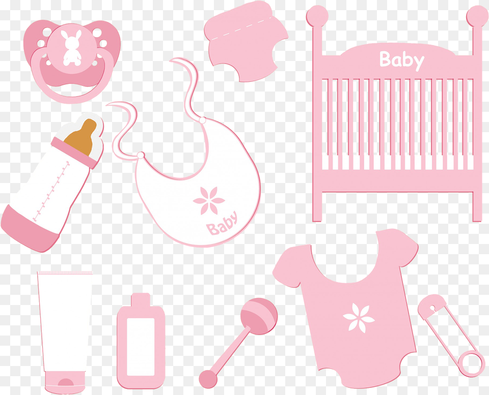 Baby Clipart Baby Girl Card, Furniture, Crib, Infant Bed Png
