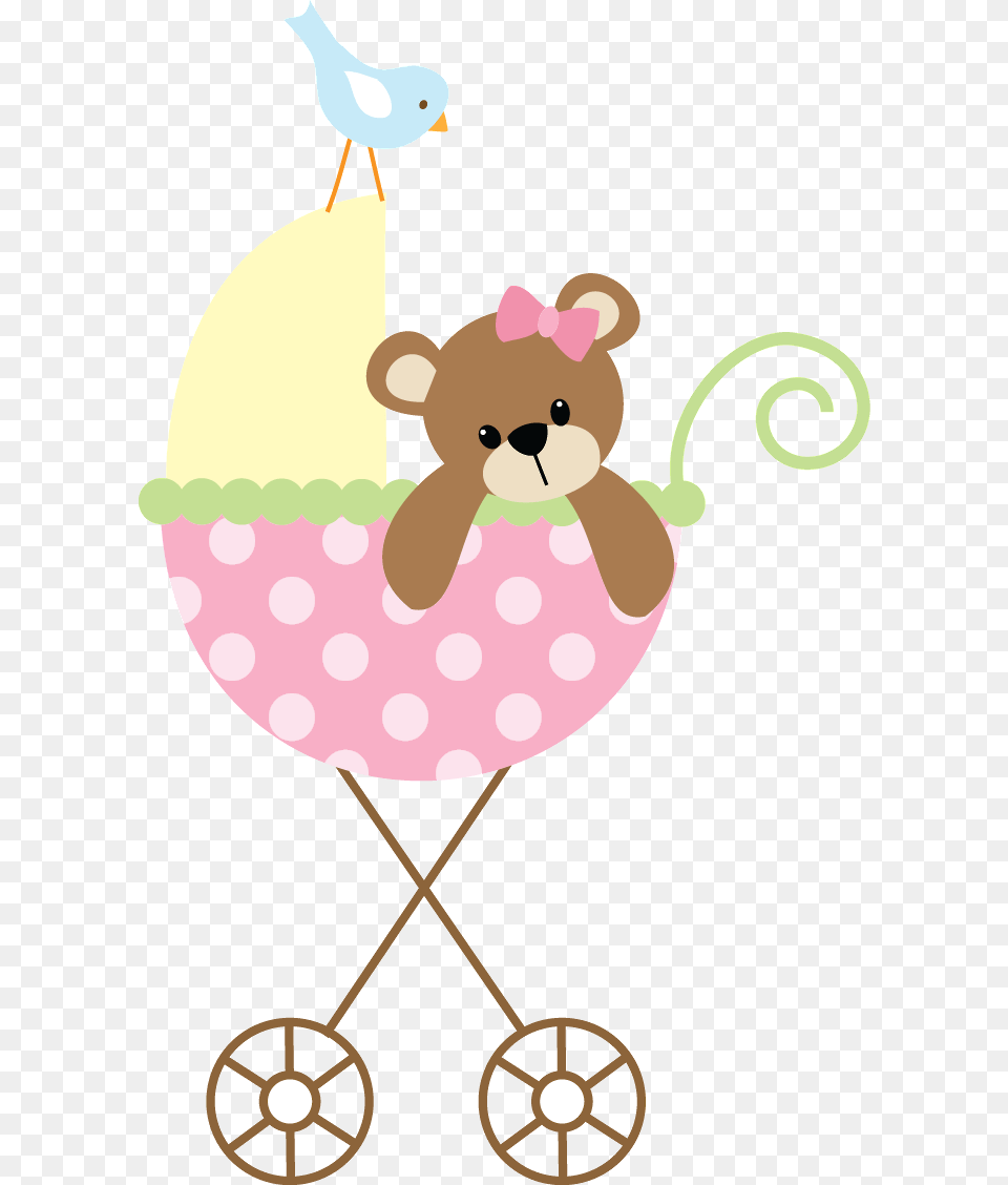 Baby Clipart Girl Cute Pink Baby Carriage Gender Neutral Clip Art, Pattern, Animal, Bird, Machine Free Png