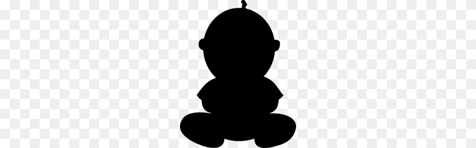 Baby Clipart Silhouette, Gray Png