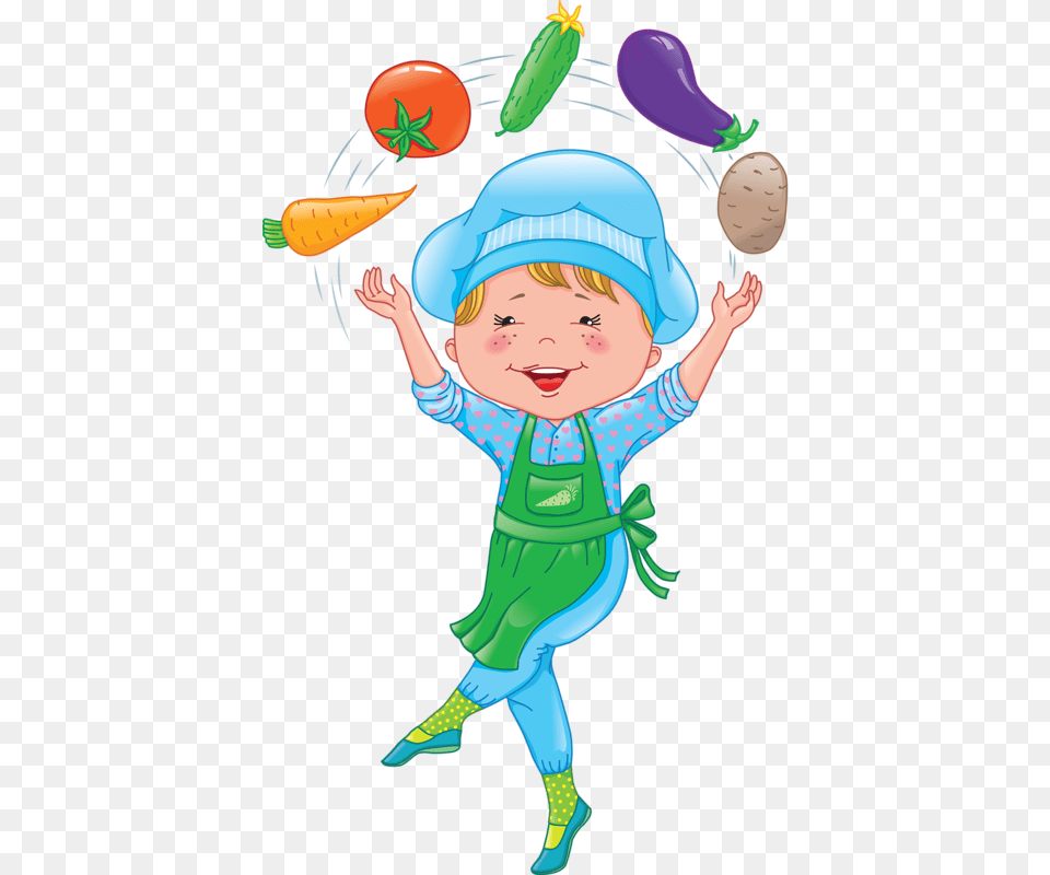 Baby Cook Juggles Vegetables, Clothing, Hat, Person, Balloon Free Png