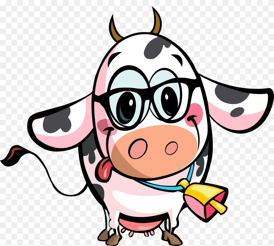 Baby Cow Cartoon Clipart Download Baby Cow Cartoon, Person, Accessories, Glasses, Animal Free Transparent Png