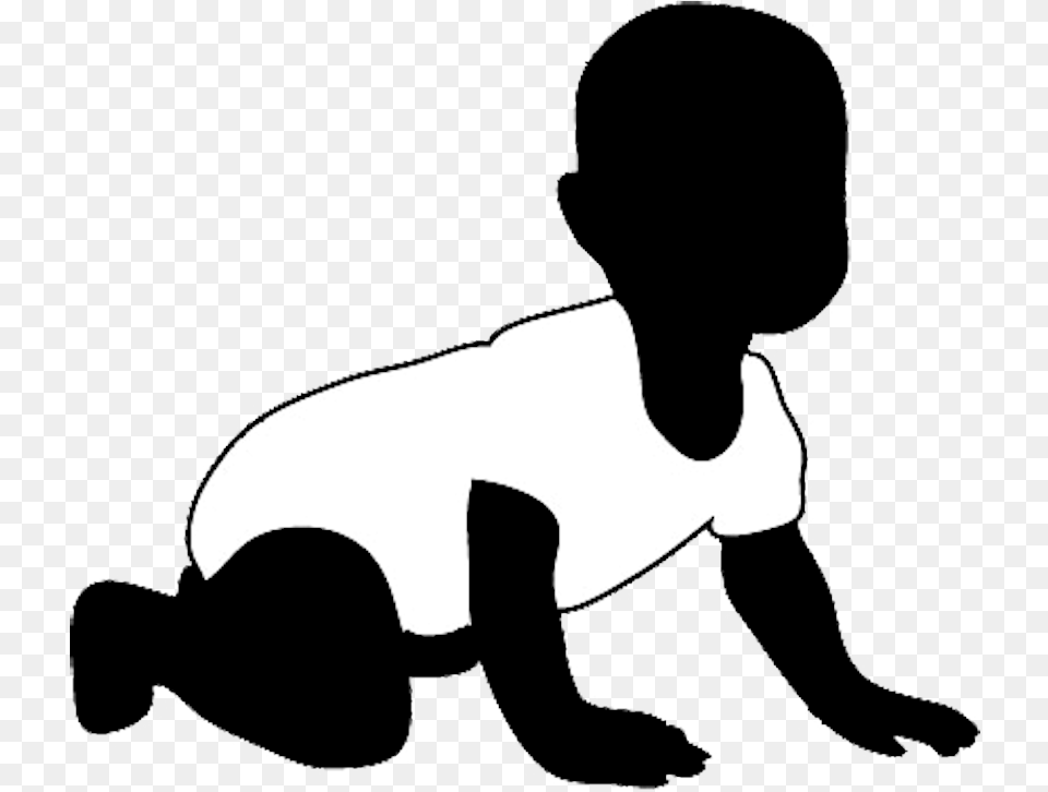 Baby Crawling Baby Silhouette No Background, Kneeling, Person Free Png