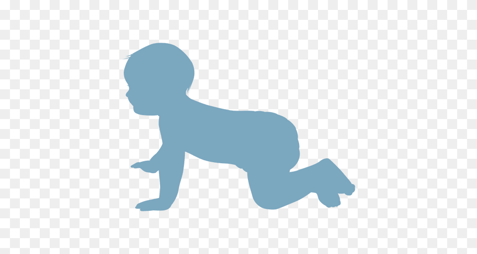 Baby Crawling Silhouette, Kneeling, Person Png