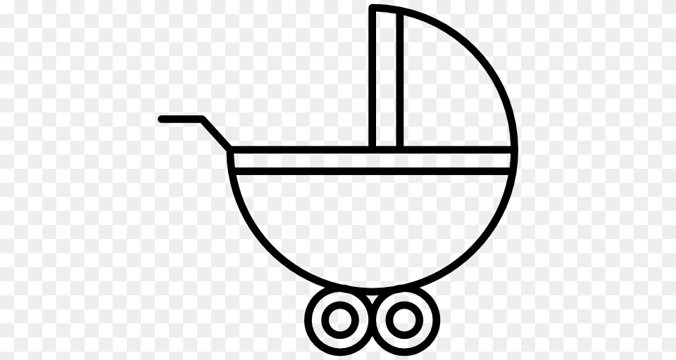 Baby Crib Carriage Wheels Baby Carriage Transport Crib Icon, Gray Png