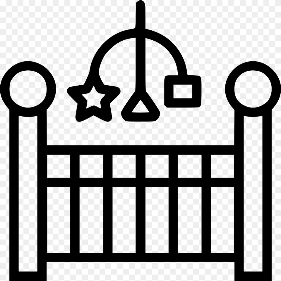 Baby Crib Comments Baby Bed Icon, Gate, Furniture, Stencil Free Transparent Png