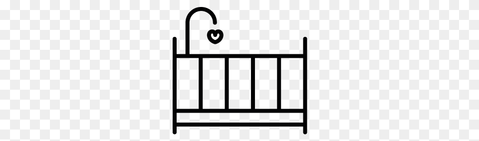 Baby Crib Silhouette Silhouette Of Baby Crib, Furniture, Bed, Cradle Free Transparent Png