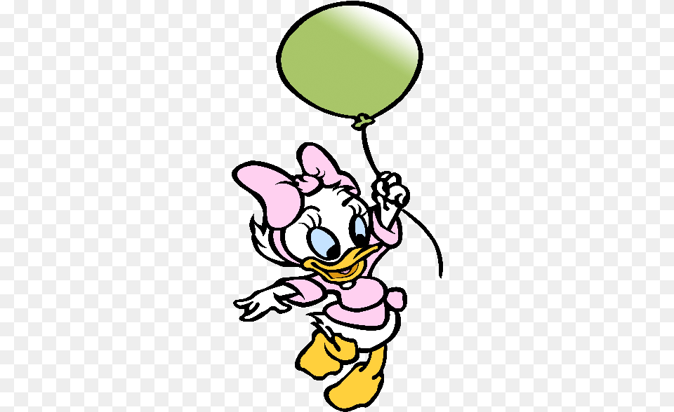 Baby Daisy Duck Clip Art Daisy Duck, Balloon, Cartoon, Person, Publication Png