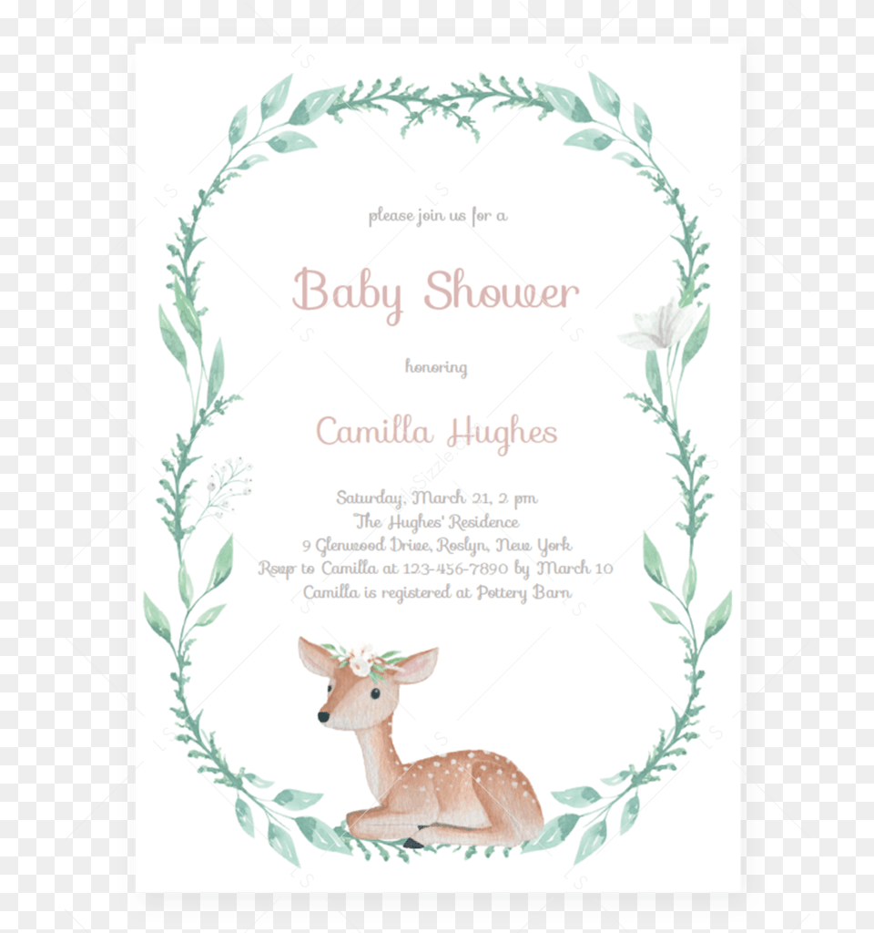 Baby Deer Baby Shower Invitation Template By Littlesizzlequot Portable Network Graphics, Animal, Mammal, Wildlife, Antelope Free Png