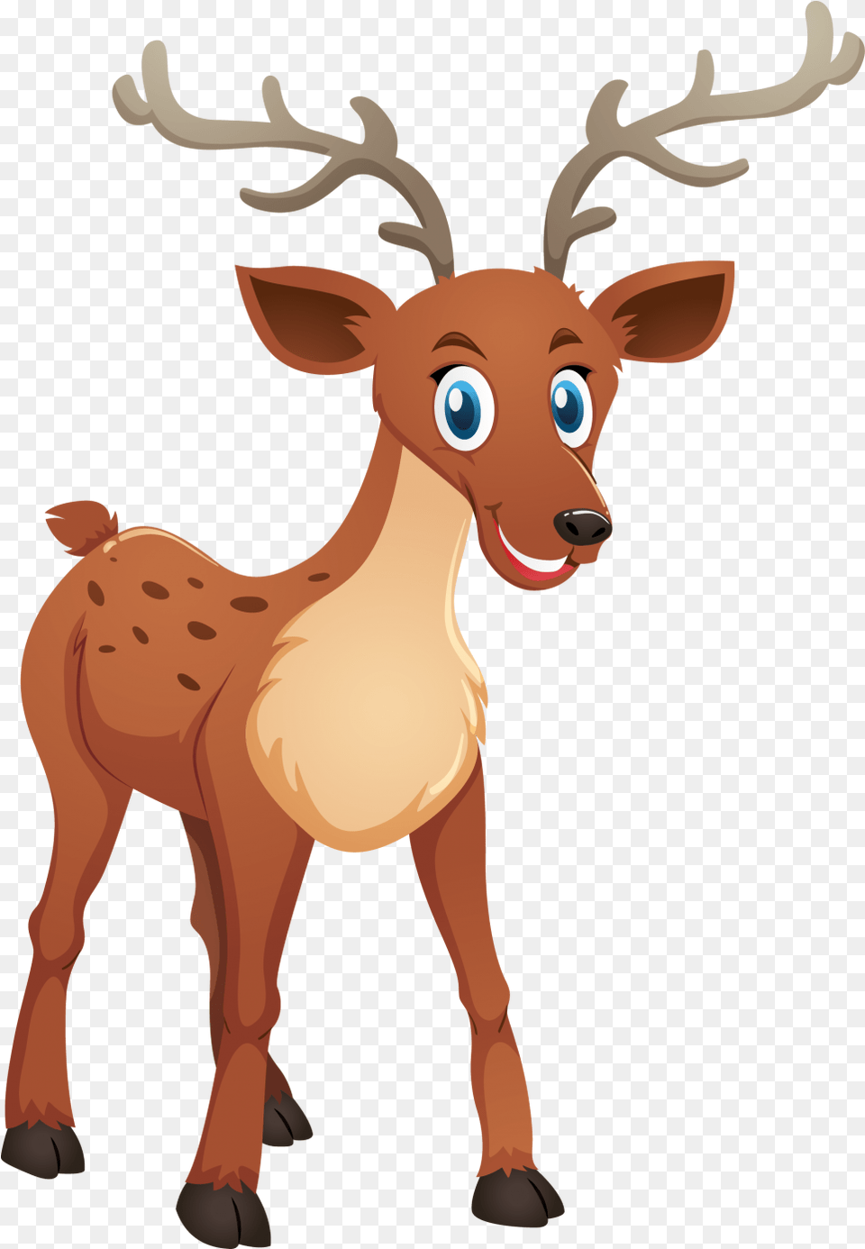 Baby Deer Cartoon Download Clipart Deer Standing Under Tree, Animal, Elk, Mammal, Wildlife Png Image