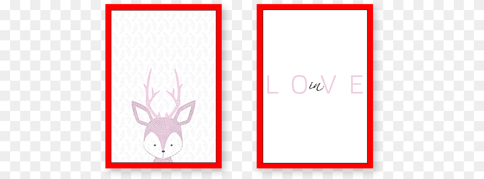 Baby Deer In Love Set Of 2 Frames Deer, Animal, Mammal, Wildlife, Envelope Free Transparent Png