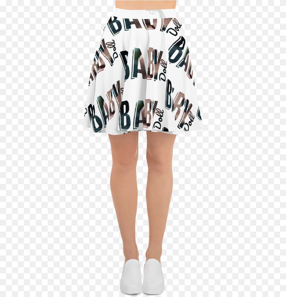 Baby Doll Text Pistol In Concrete Mockup Front With Miniskirt, Clothing, Skirt, Female, Girl Free Png