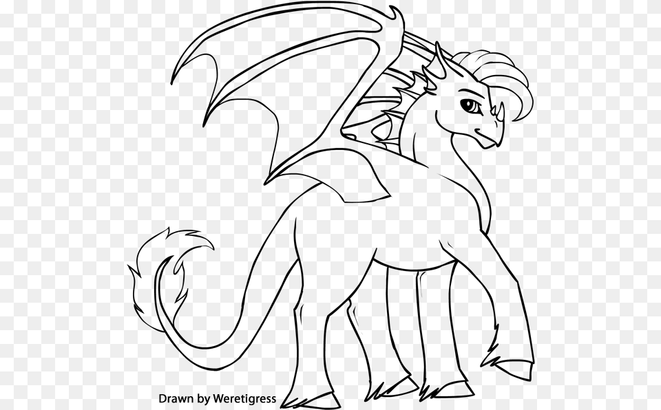 Baby Dragon Coloring Pages To Print Out Line Art, Gray Png Image
