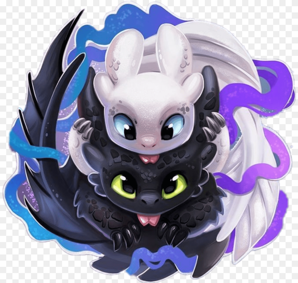 Baby Dragon Toothless X Light Fury, Accessories, Ornament, Art Png Image