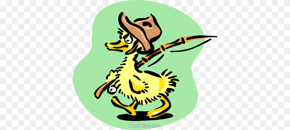 Baby Duck Going Fishing Royalty Vector Clip Art Illustration, Animal, Beak, Bird, Waterfowl Free Png Download