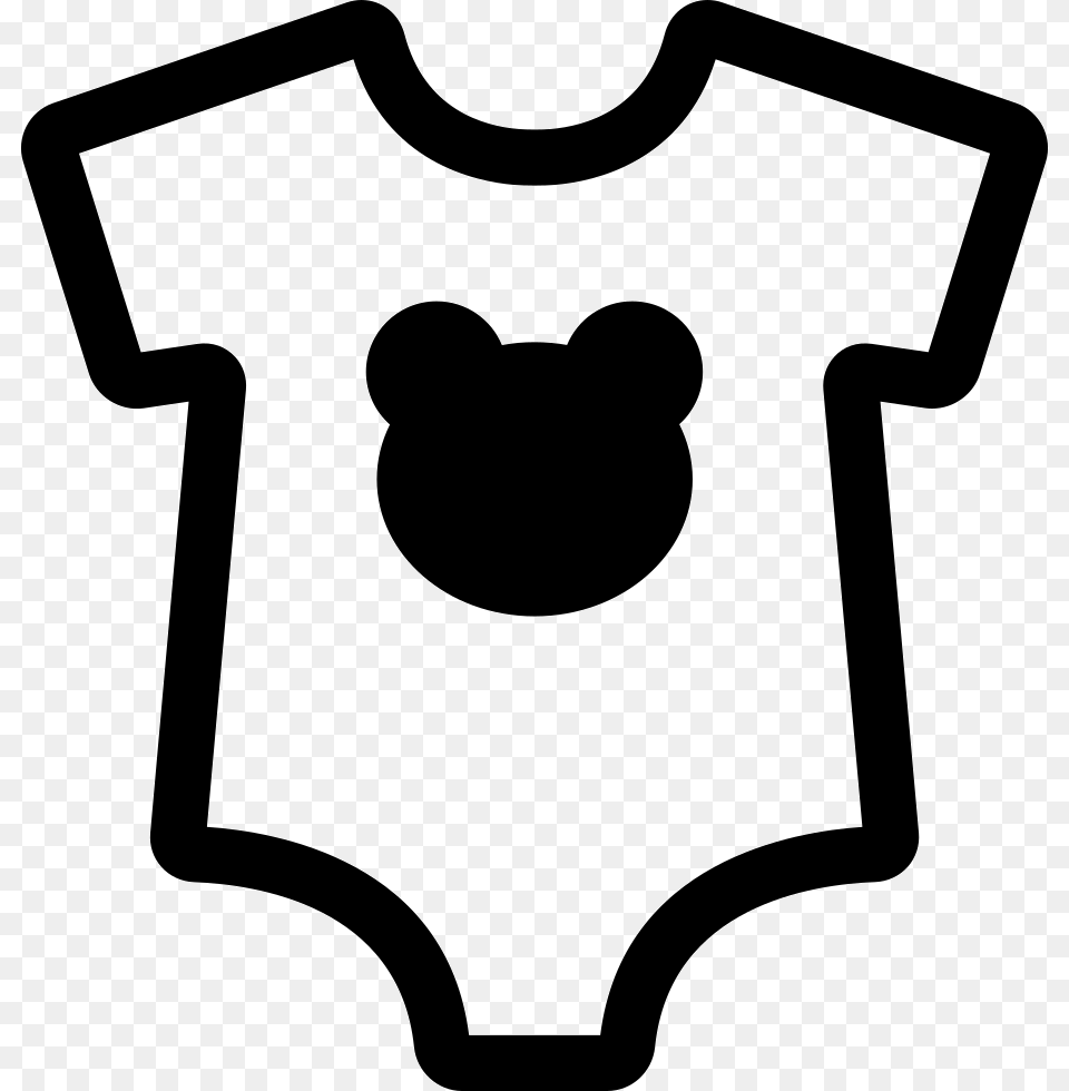 Baby Dummy With Bear Head Silhouette Baby Body Silhouette, Clothing, T-shirt, Stencil, Logo Png
