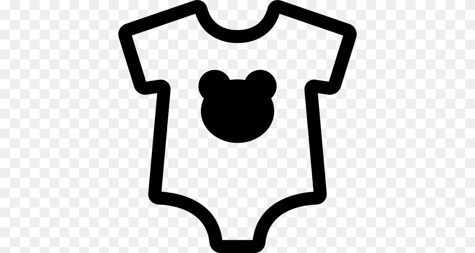 Baby Dummy With Bear Head Silhouette Icon, Gray Free Png Download