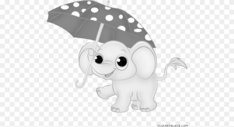 Baby Elephant Animal Black White Clipart Images Cute Baby Elephant Cartoon, Person, Canopy Free Png Download