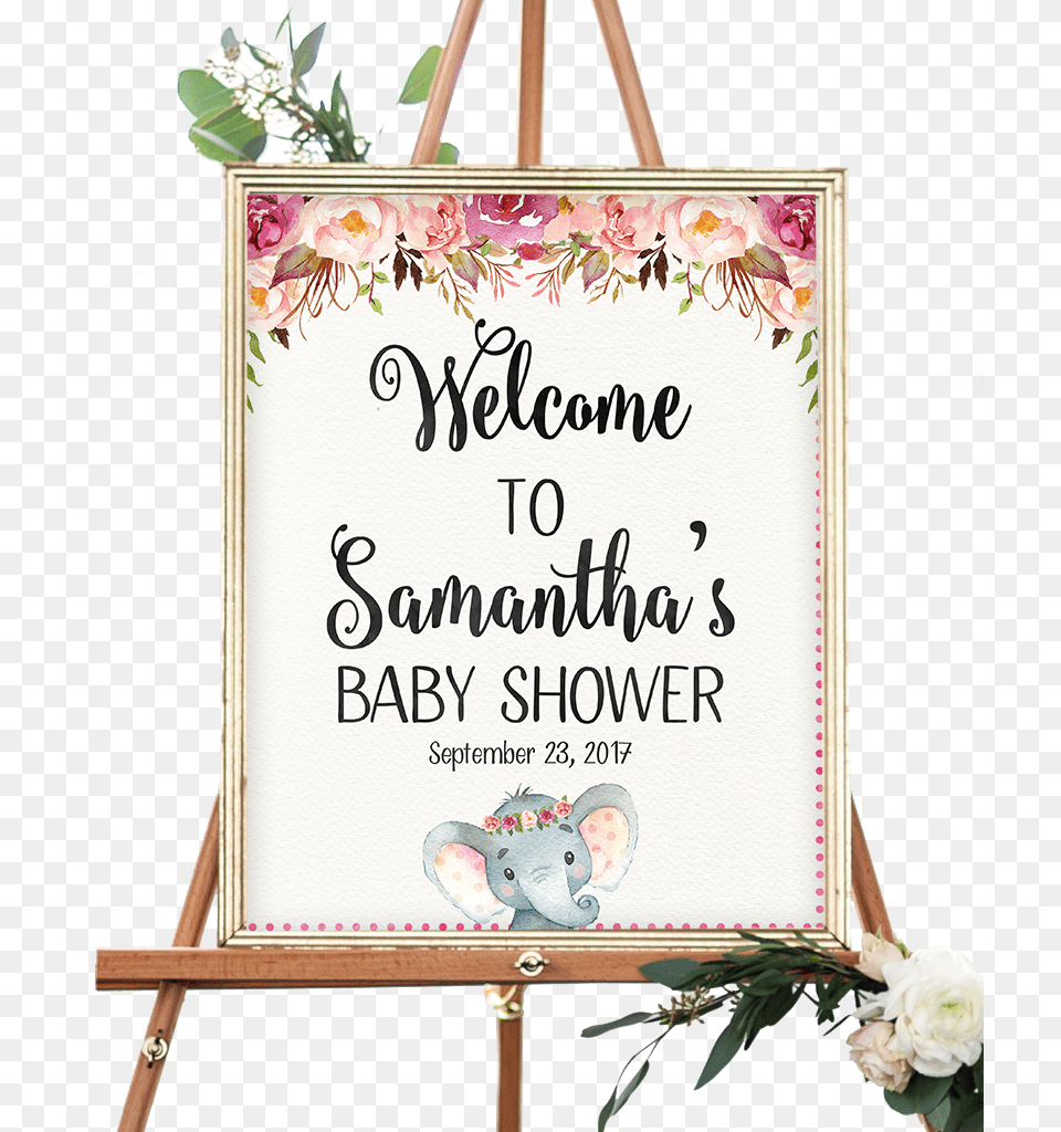 Baby Elephant Baby Shower, Text Free Transparent Png