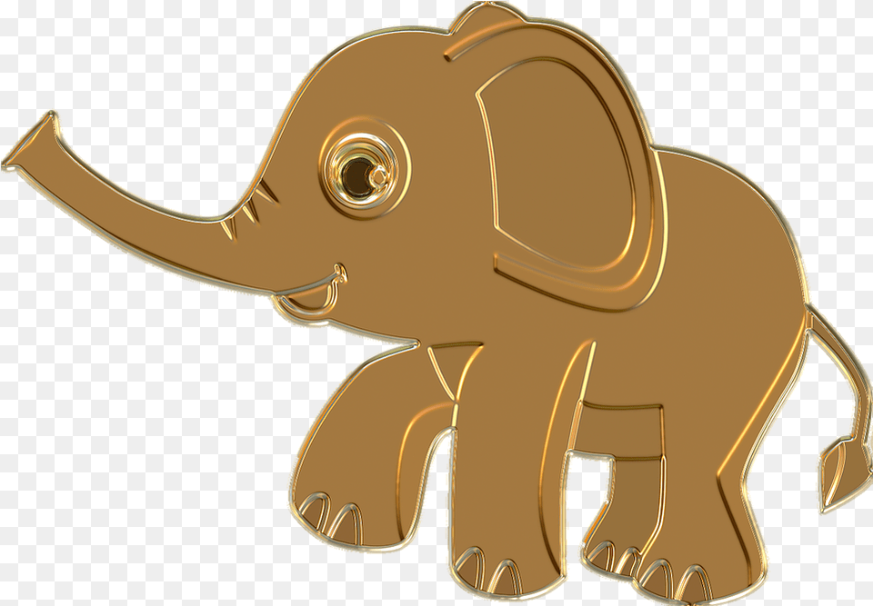 Baby Elephant Clipart 8 Transparent Gold Cartoon Animal, Mammal, Wildlife Free Png