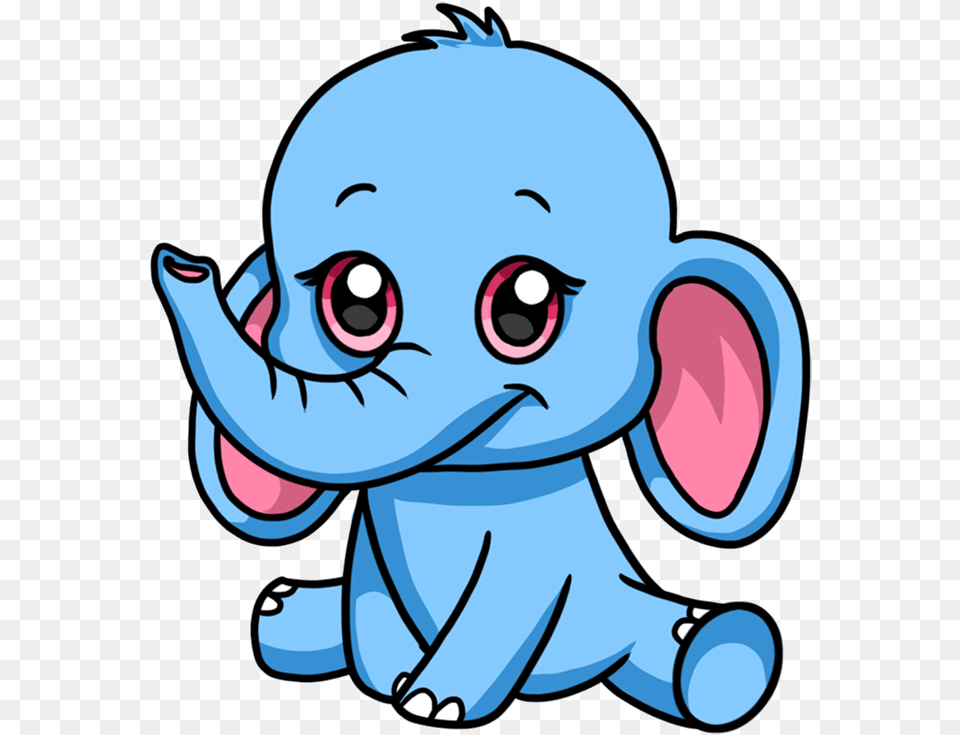 Baby Elephant Drawing Easy, Person, Plush, Toy, Face Free Png Download