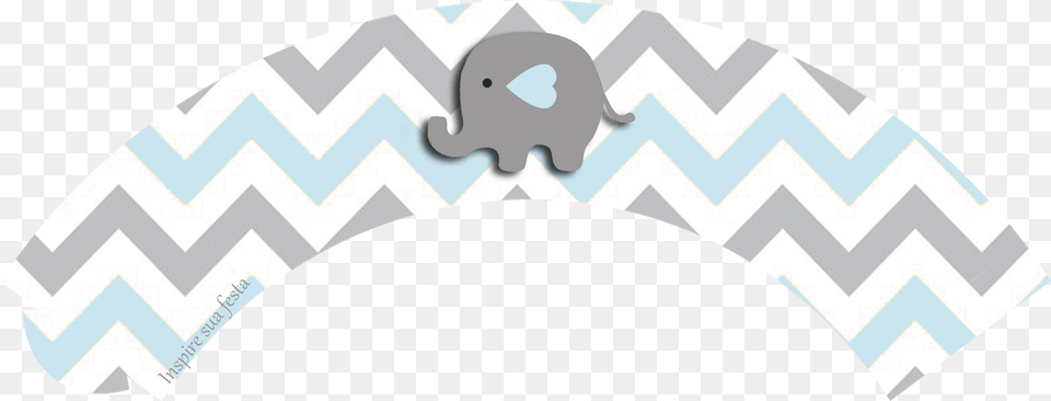 Baby Elephant In Grey And Light Blue Chevron Printable Wrappers Para Cupcakes Rosa, Arch, Architecture, Logo, Accessories Free Png Download