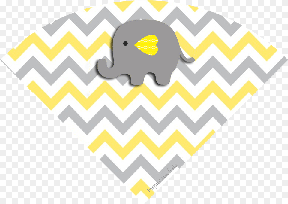 Baby Elephant In Grey And Yellow Chevron Printable Elefante Animado Gris Y Amarillo, Home Decor, Rug, Animal, Mammal Free Transparent Png