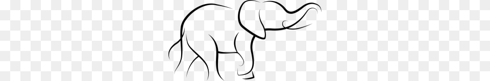 Baby Elephant Outline Clip Art, Gray Free Png Download