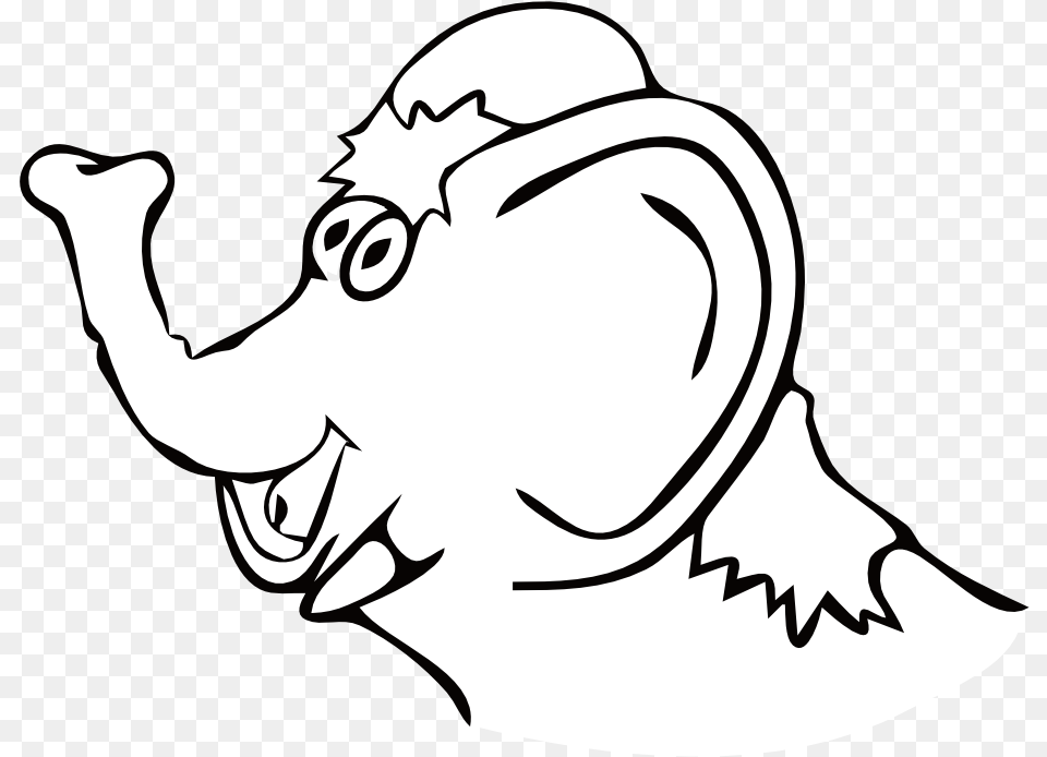 Baby Elephant Silhouette Clip Art Coloring Book, Pottery, Stencil, Cookware, Pot Free Png Download