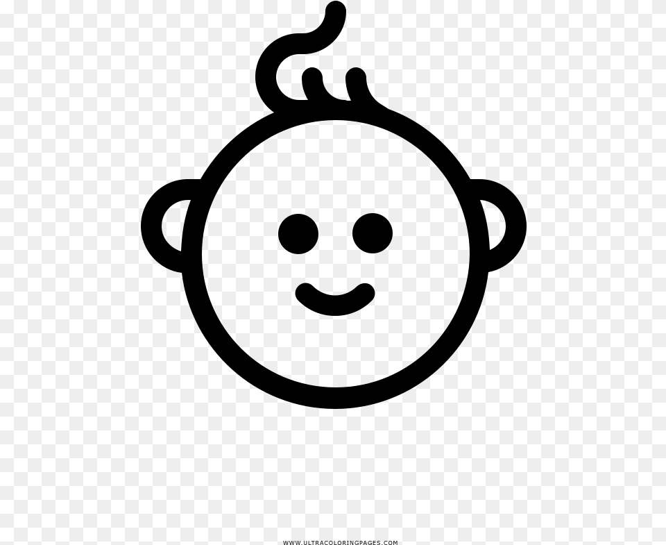 Baby Face Coloring, Gray Free Png Download
