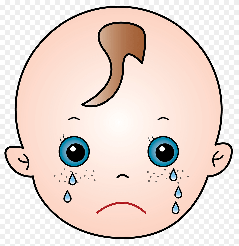 Baby Face Crying Clipart, Person, Head Png Image