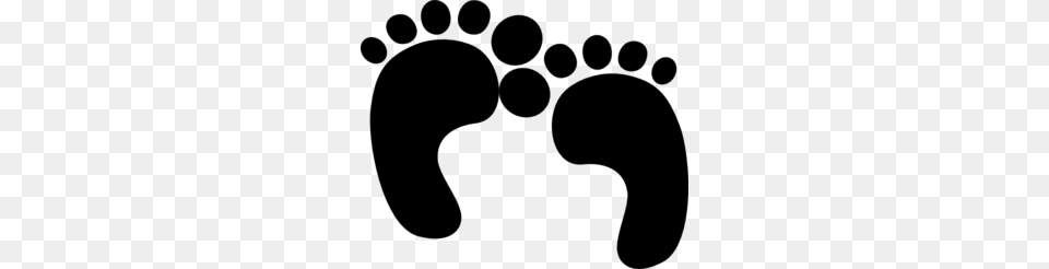 Baby Feet Clip Art, Gray Png