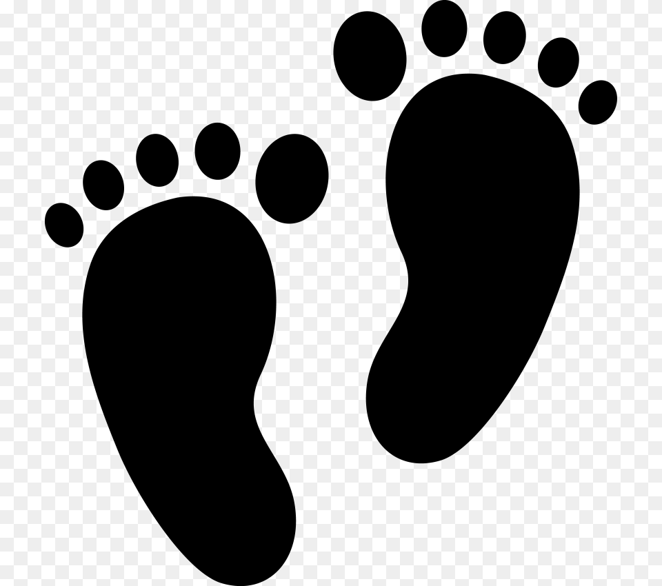 Baby Feet Clip Art, Gray Png Image