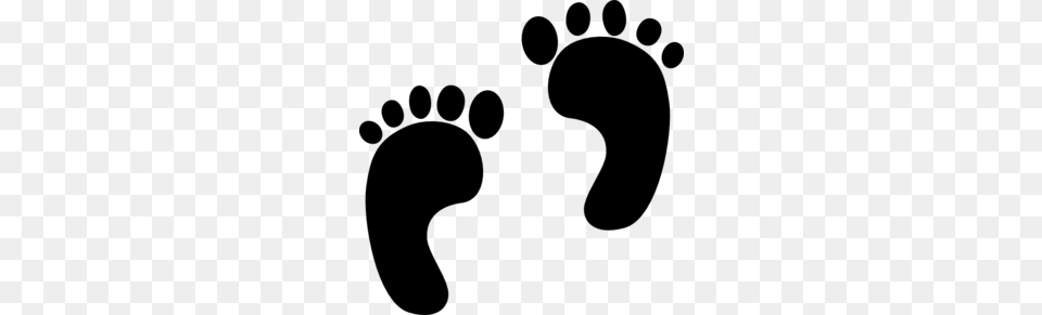 Baby Feet Clipart, Gray Png