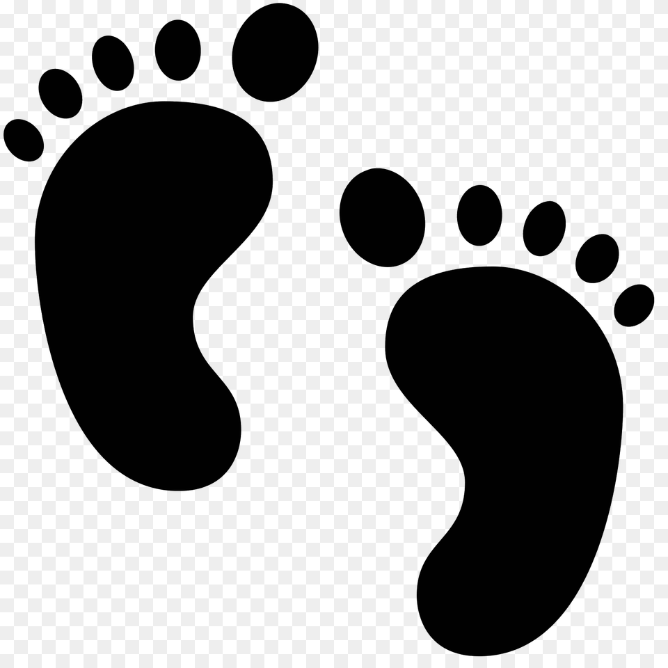 Baby Feet Icon, Gray Png Image